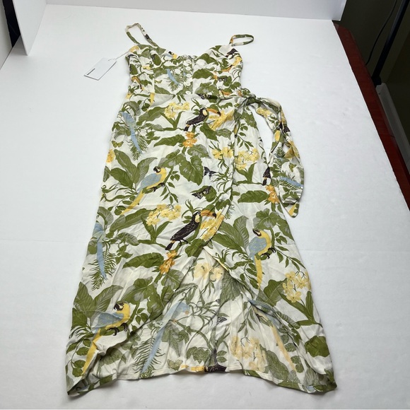 Reformation Rianne Midi Summer Cocktail Dress Tropical Print Womens Size 0‎ NEW - Picture 1 of 12